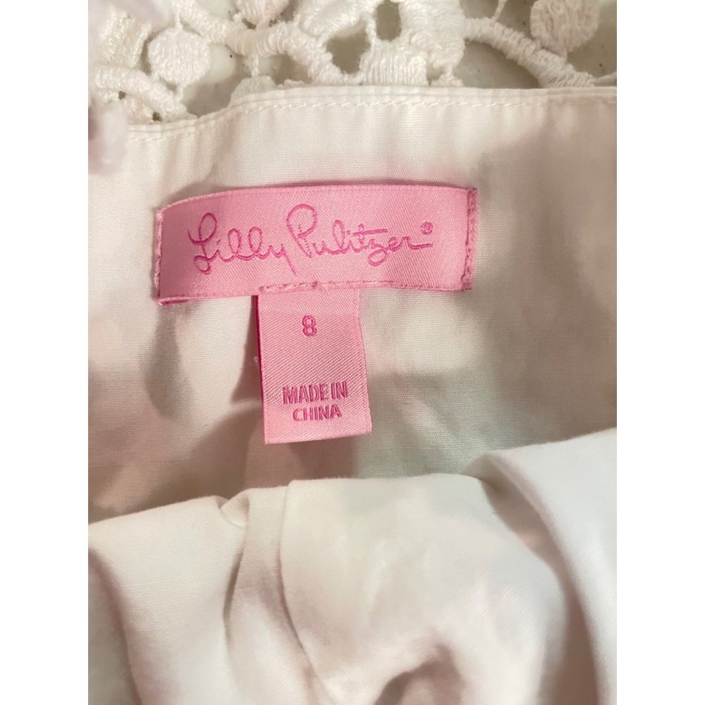 Lilly Pulitzer Crochet Lace Breakers Shift Dress in Breakwater Blue 8 Fits 6 - Picture 8 of 10